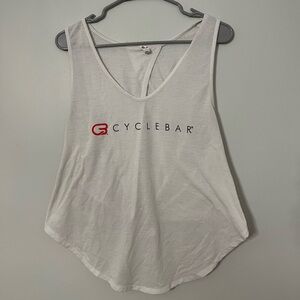 GLYDER X CYCLEBAR WHITE TIE-BACK TANK-TOP